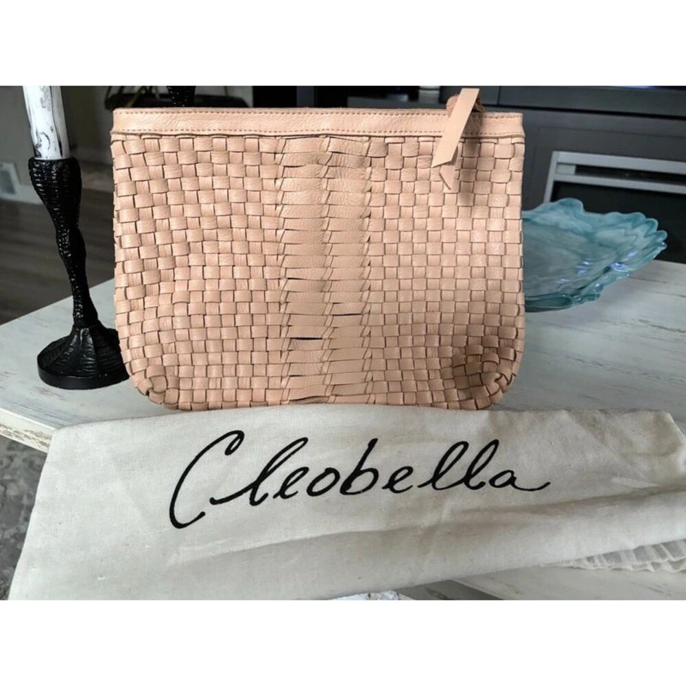 NWT Cleobella Handwoven Leather Clutch Bag